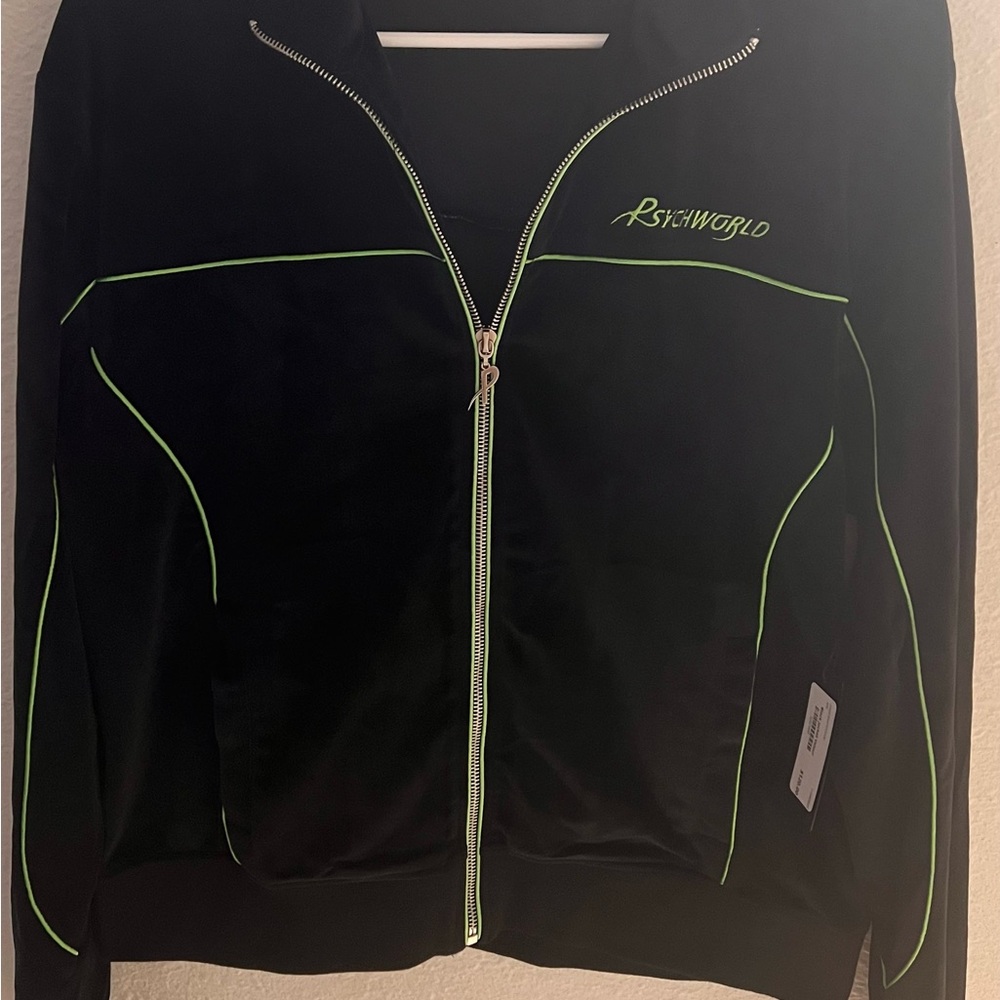 Psychworld Track Jacket Men’s Size Small Black/Green NWT